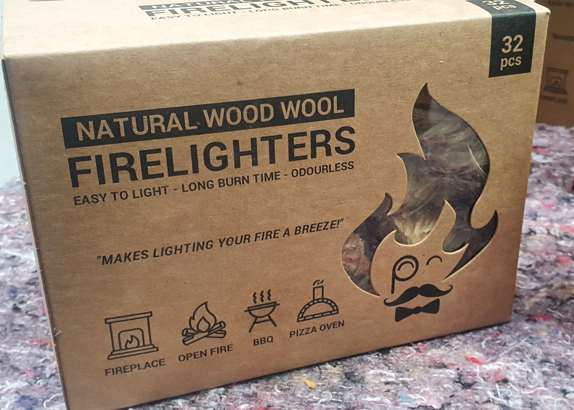 8 x Packs of Fandango Natural Wood Wool Firelighters - 32 x Firelighters Per Pack - New Stock - - Image 3 of 6