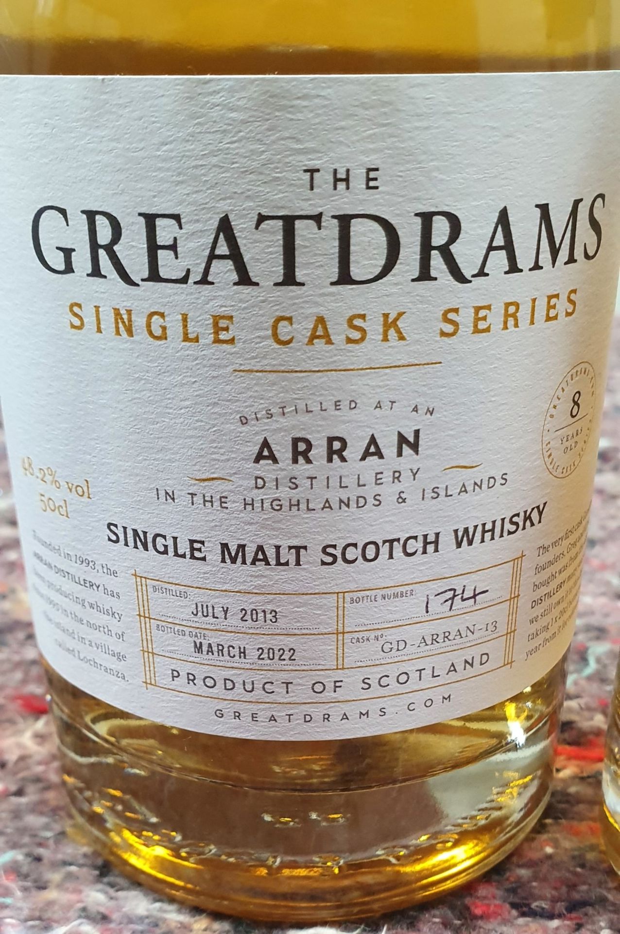 2 x Bottles of Greatdrams Single Cask Series Arran Single Malt Scotch Whisky - Includes 20cl and - Image 3 of 4