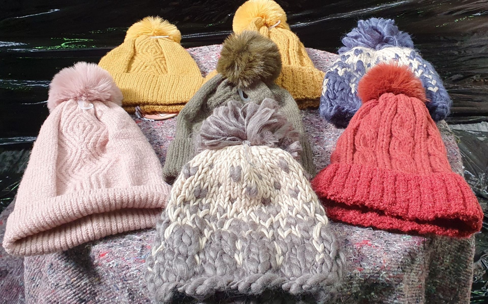 7 x Powder Adults Woolly Bobble Hats - New Stock - RRP Between £25-30 Each- Ref: TCH241 - CL840 -