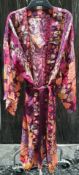 4 x Powder Kimono Style Gowns- Folk Art Petal Finish 100% Viscose Fabric - Adult One Size - New