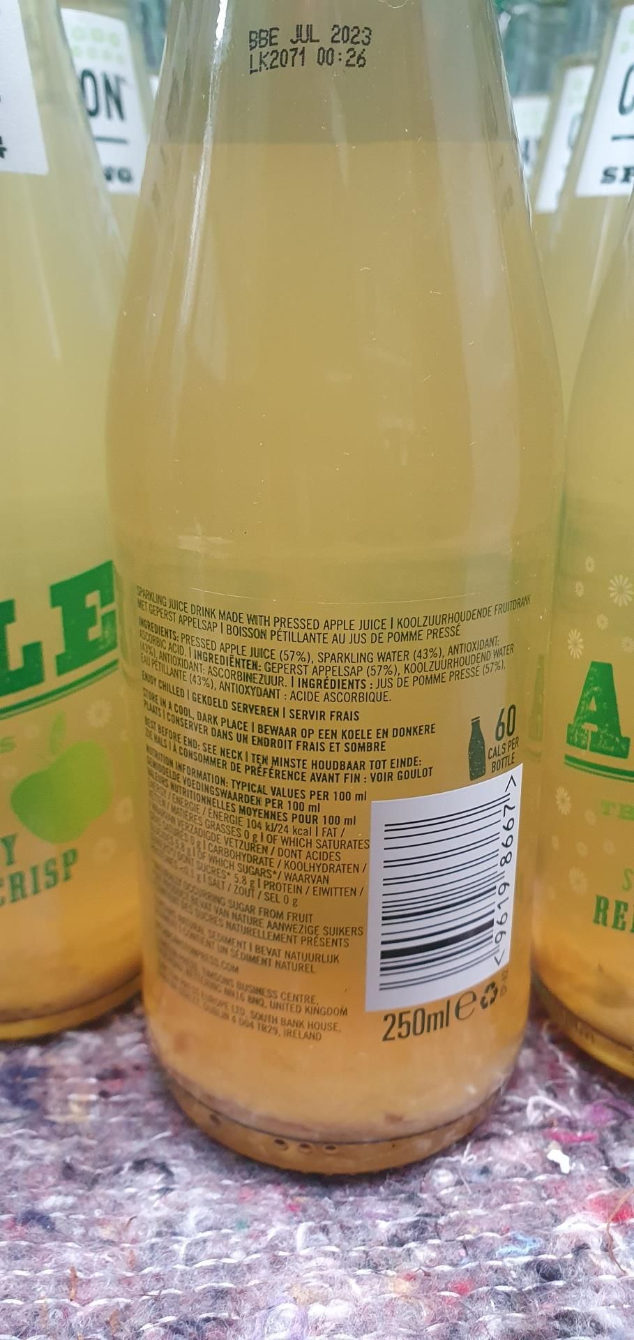 80 x Bottles of Cawston Press 250ml Sparkling Apple and Lemonade Drinks - Ref: TCH218 - CL840 - - Image 6 of 7