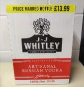 6 x Bottles of J.J Whitley Artisanal 70cl Vodka - Multi Award Winning Vodka - 38% Volume - New