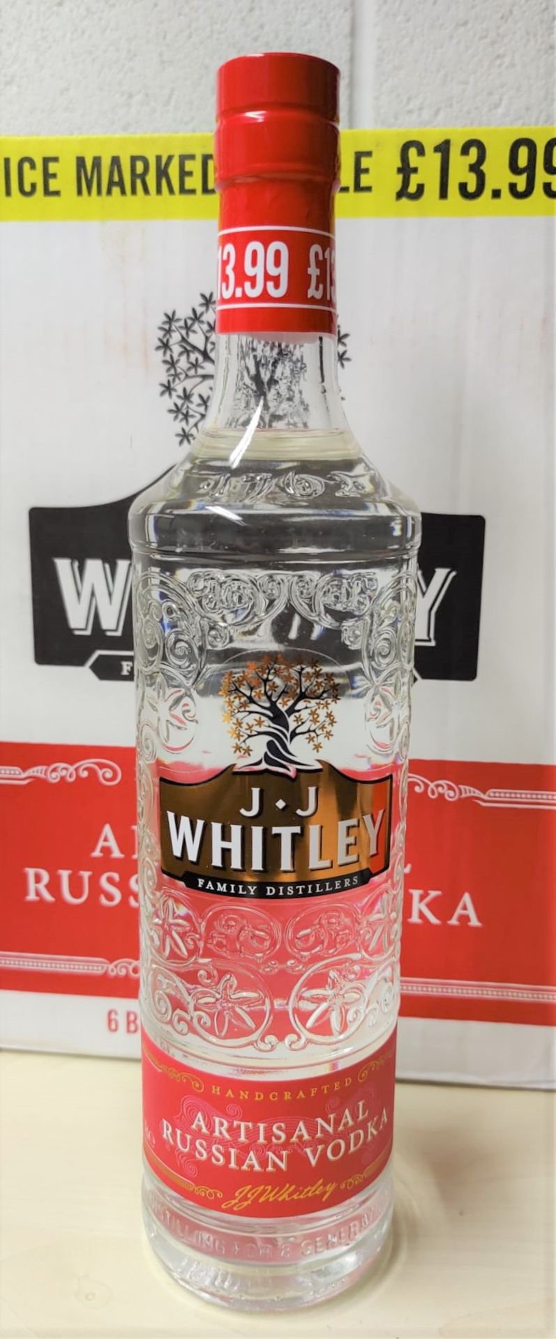 1 x Bottle of J.J Whitley Artisanal 70cl Vodka - Multi Award Winning Vodka - 38% Volume - New