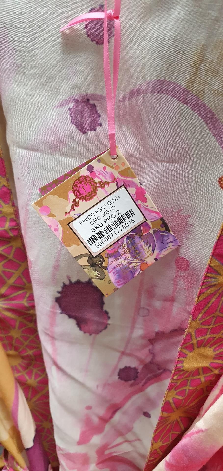 4 x Powder Kimono Style Gowns- Folk Art Petal Finish 100% Viscose Fabric - Adult One Size - New - Image 8 of 11
