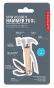 10 x Kikkerland Stained / Beech Wood Mini Hammer Multi Tools - New Stock - RRP £120 - Ref: