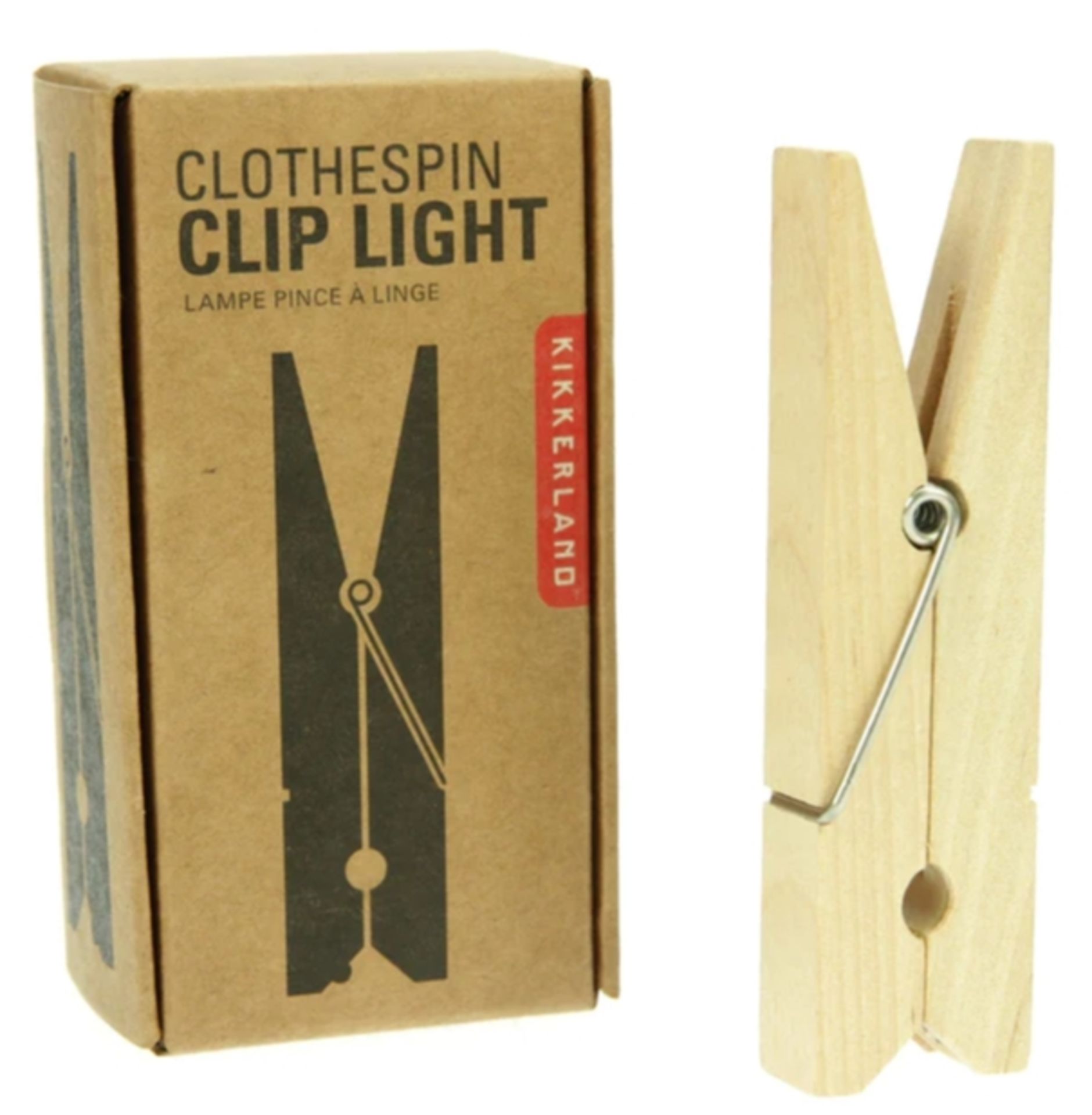 8 x Kikkerland Wooden Clothespin LED Clip On Peg Lights - New Boxed Stock - RRP £80 - Ref: - Image 3 of 6