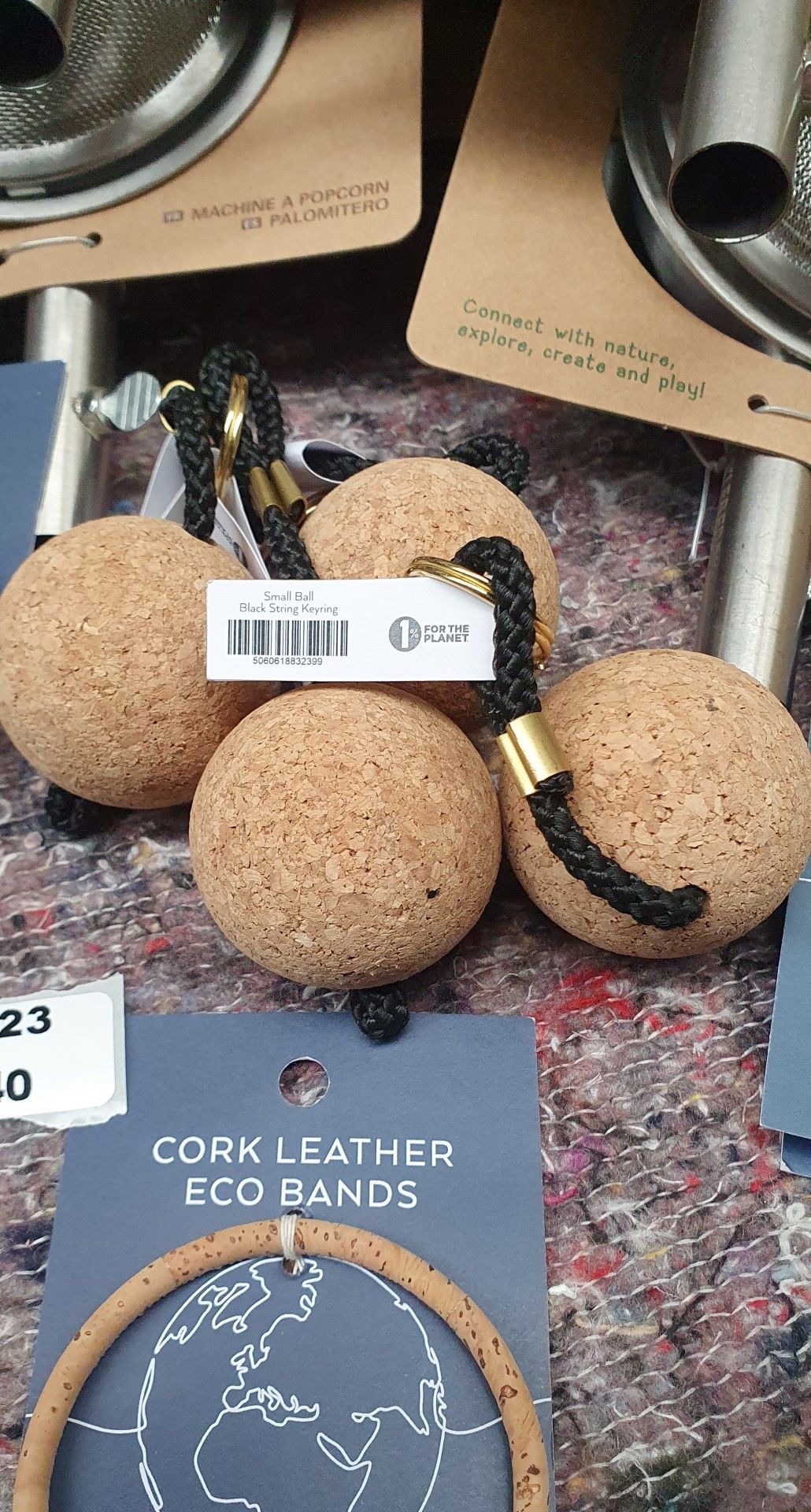 11 x Liga Cork Leather Eco Vegan Friendly Wrist Bands and 4 x Cork Ball Keyrings - New Stock - - Image 6 of 6
