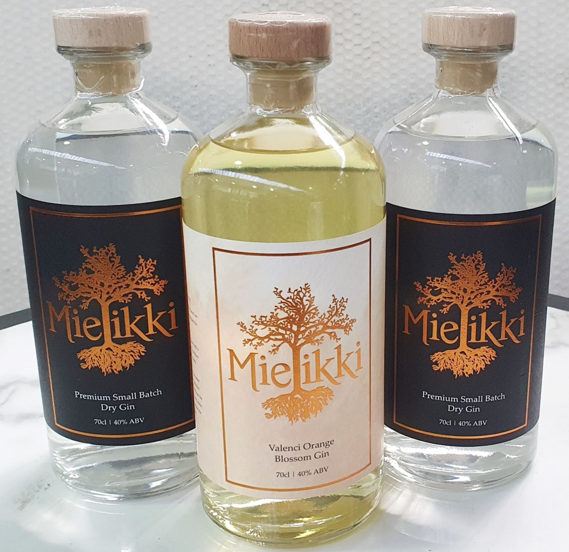 3 x Bottles of 70cl Mielikki Gin - Includes Premium Small Batch Dry Gin and Valenci Orange