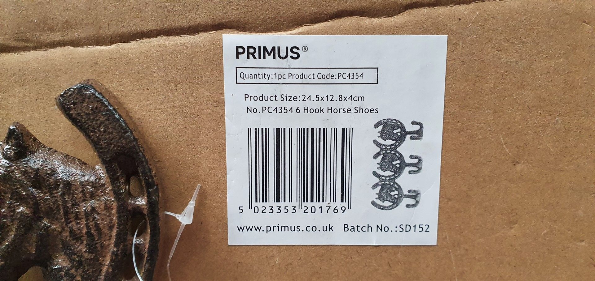 5 x Sets of Six Metal Horse Shoe Wall Hooks - By Primus PC4354 - Includes 36 Hooks - New Stock - RRP - Image 3 of 4