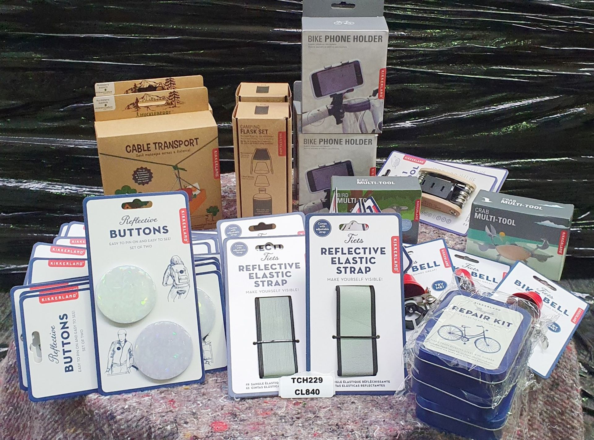 37 x Assorted Outdoor / Bicycle Products Including Camping Flask Sets, Cable Transport Kits,