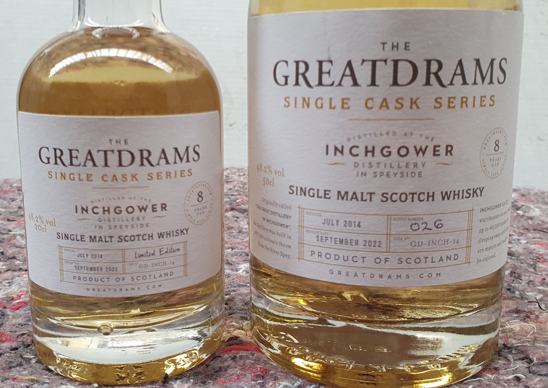 2 x Bottles of Greatdrams Single Cask Series Inchgower Single Malt Scotch Whisky - Includes 20cl and - Image 2 of 4
