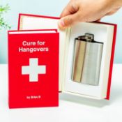 5 x Kikkerland Hair of The Dog Cure For Hangovers Book With 4oz Hip Flasks - New Stock - RRP £110