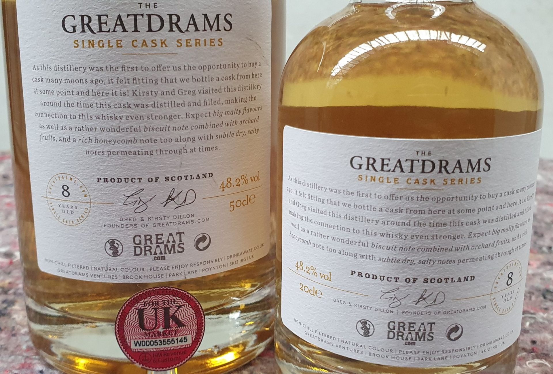 2 x Bottles of Greatdrams Single Cask Series Arran Single Malt Scotch Whisky - Includes 20cl and - Image 4 of 4