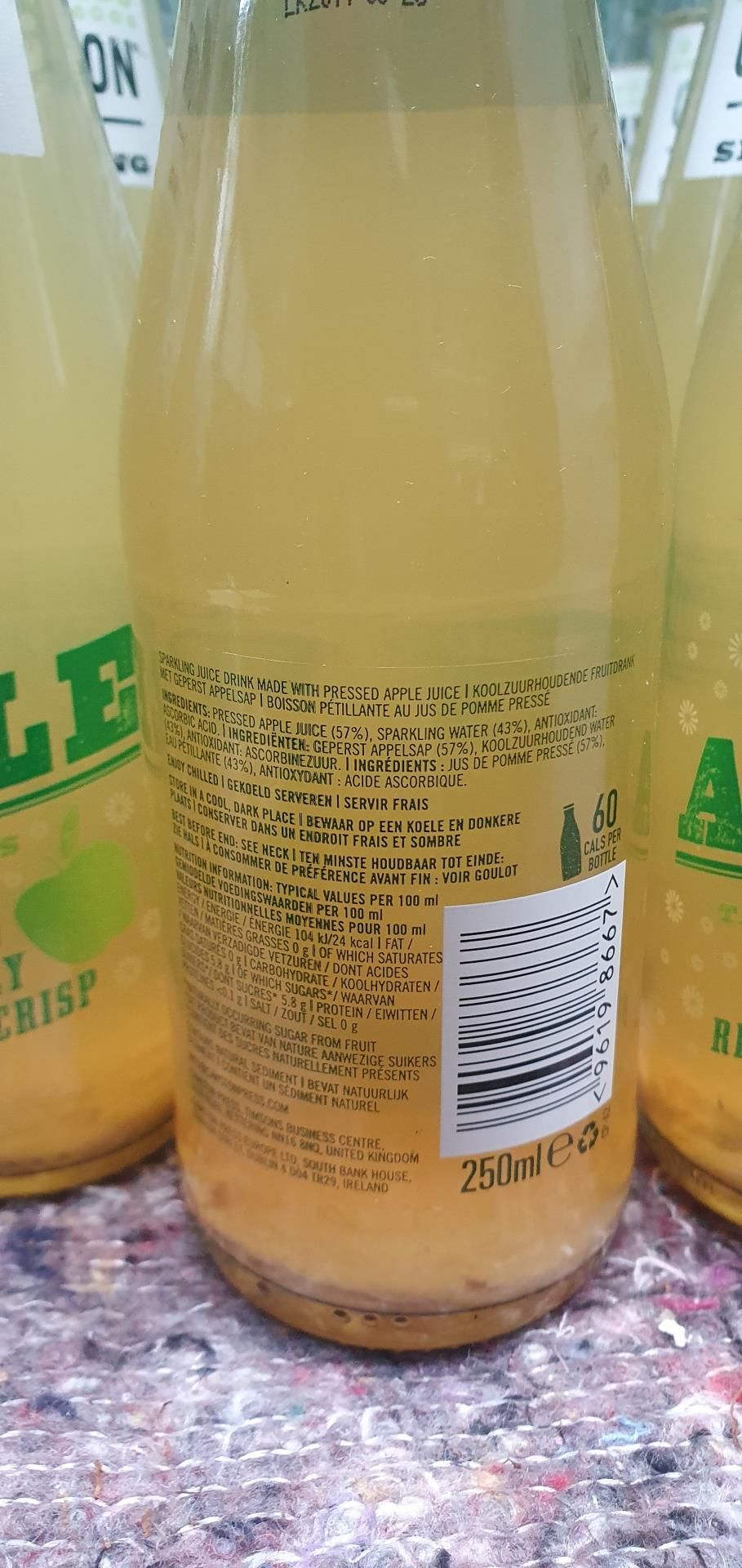 80 x Bottles of Cawston Press 250ml Sparkling Apple and Lemonade Drinks - Ref: TCH218 - CL840 - - Image 5 of 7