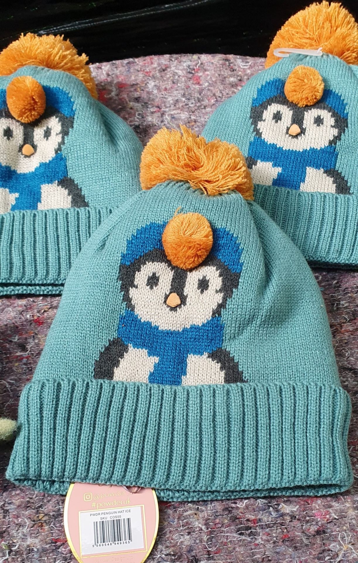 1 x Petite Powder Kids Penguin Bobble Hats and 1 x Pair of Kids Dino Mittens - New Stock - Ref: - Image 3 of 6