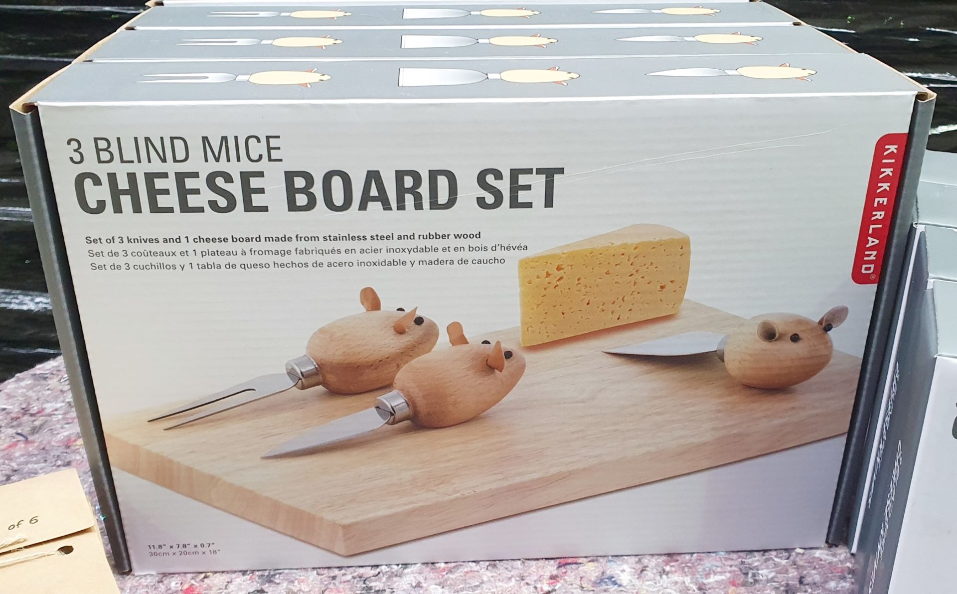 4 x Three Blind Mice Cheese Board and Knife Sets, 4 x Cheese Knife Sets and 4 x Vegan Wax Wraps - - Image 3 of 6