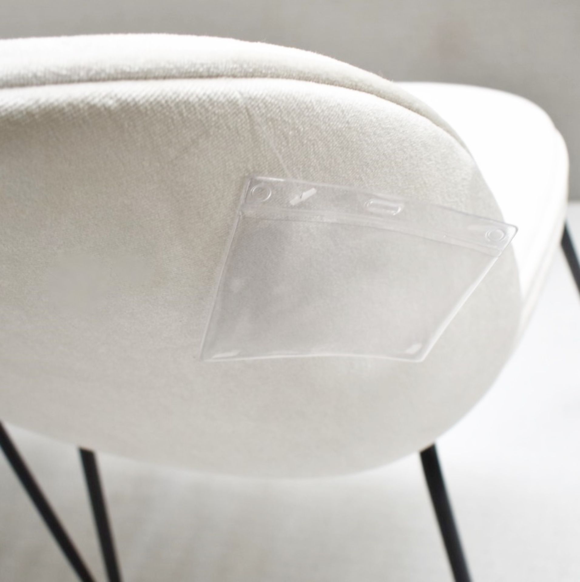 Set Of 4 x GUBI Beetle Fully Velvet Upholstered Dining Chairs, in Ivory & Black - RRP £3,596 - Image 4 of 4