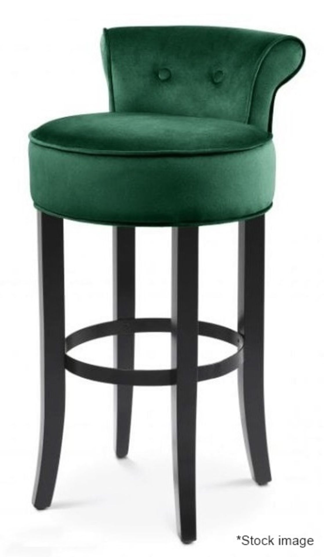 1 x EICHHOLTZ 'Sophia Loren' Bar Stool With Roche Dark Green Velvet Upholstery - RRP £835.00