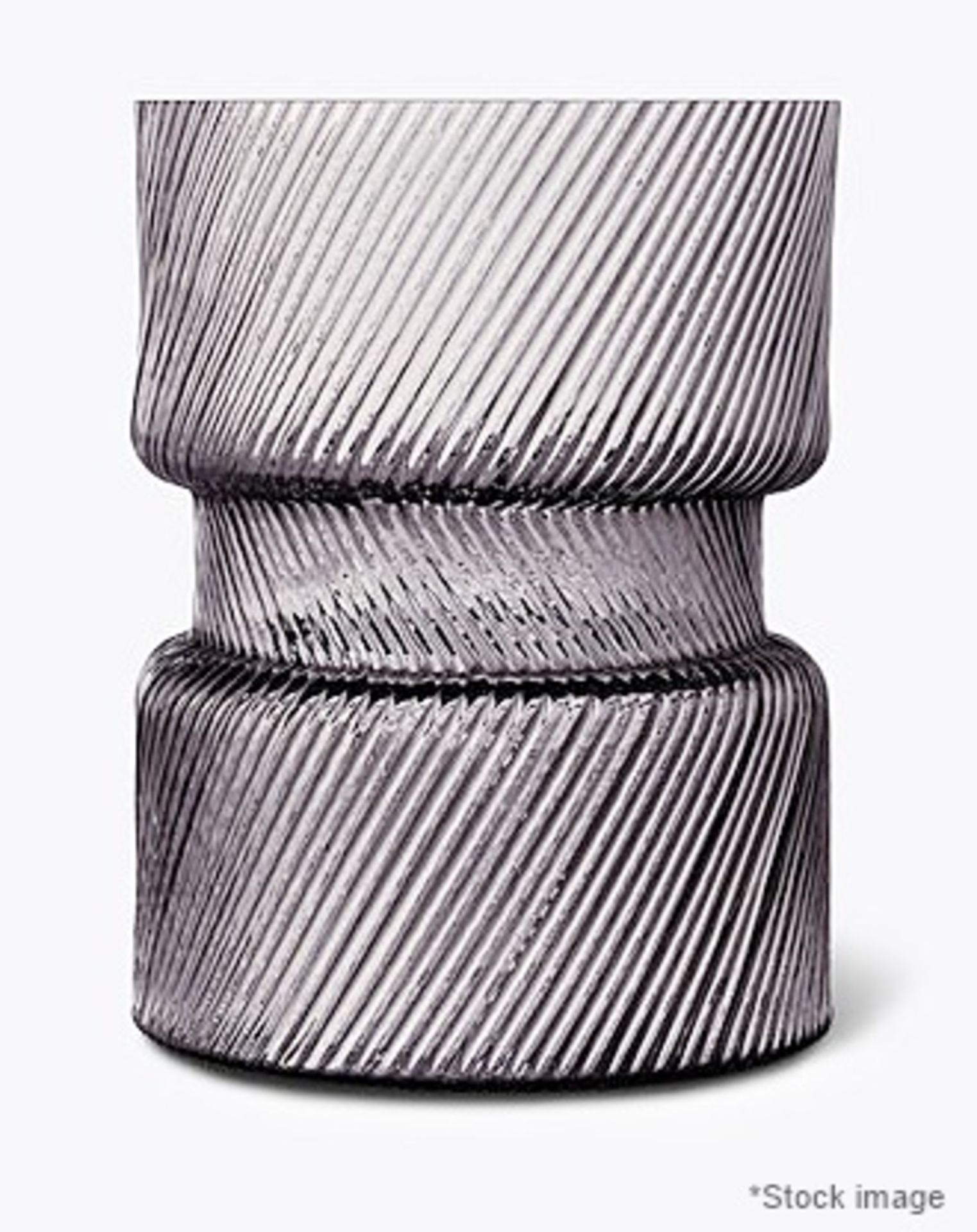 1 x POLTRONA FRAU 'Rips Grande' Large Designer Vase In Transparent-grey Artisan Glass  - RRP £780.00