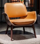1 x POLTRONA FRAU 'Martha' Designer Leather Upholstered Armchair - Original RRP £3,780