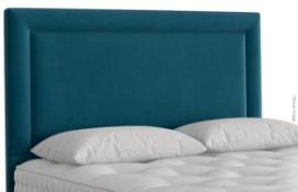 1 x VISPRING Helios Euro Headboard Richly Upholsted In A Plush Teal Fabric - Original RRP £1,850 -