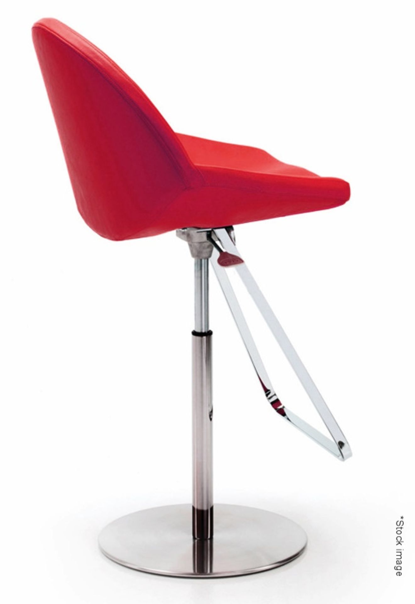 1 x CATTELAN ITALIA 'Kiss' Designer Barstool, With Leather Seat & Chrome Base - Original RRP £1,148