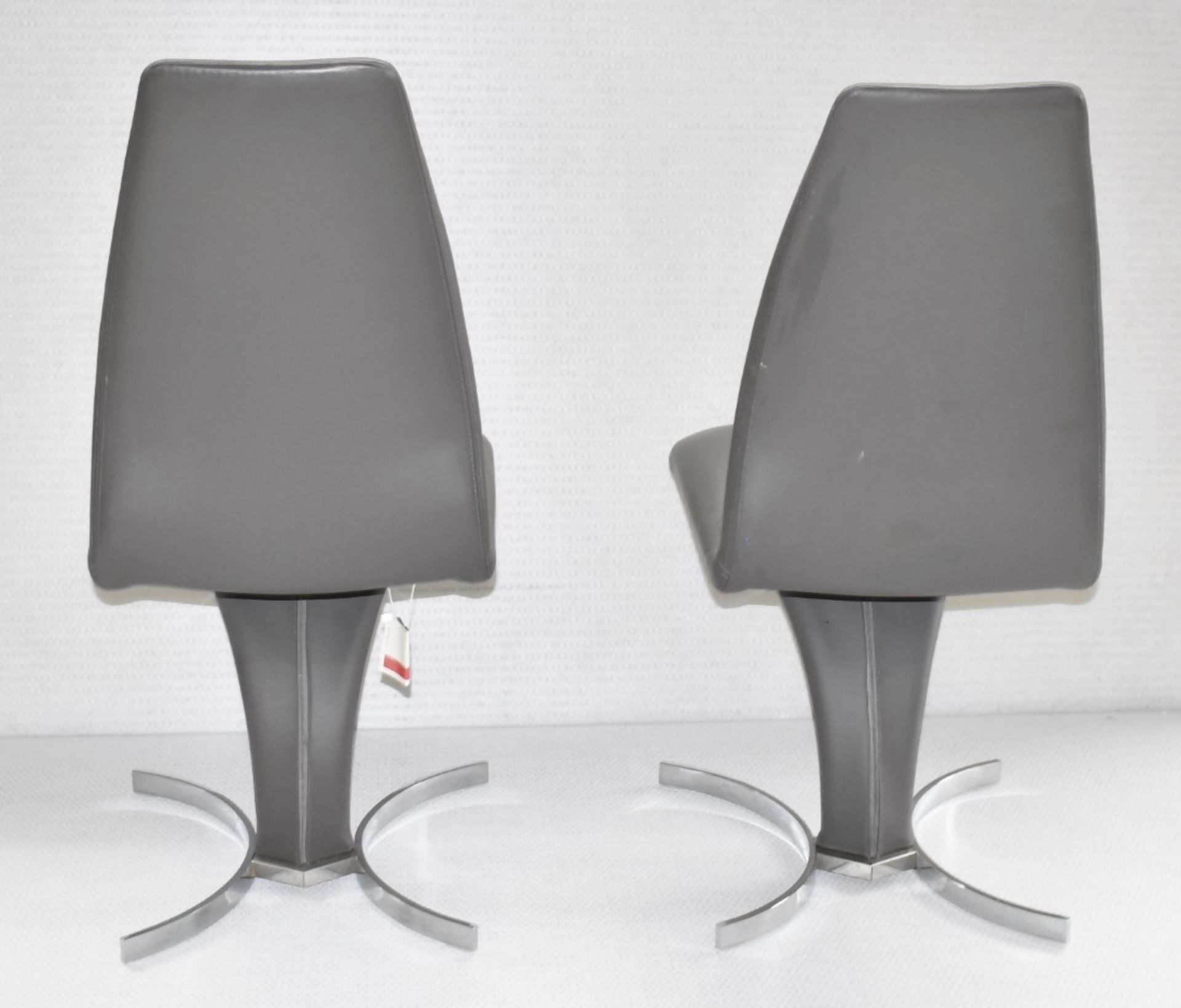 Pair Of CATTELAN ITALIA Luxury Premium Leather Upholstered 'Betty' Dining Chairs - RRP £1,886 - Image 3 of 9