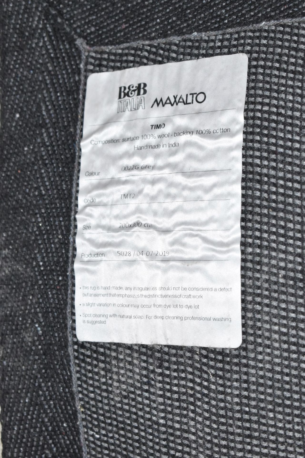 1 x MAXALTO B&B 'Timo' Luxury 100% Wool Rectangular Rug In Light Grey - 200 x 300cm - RRP £2,105 - Image 9 of 11