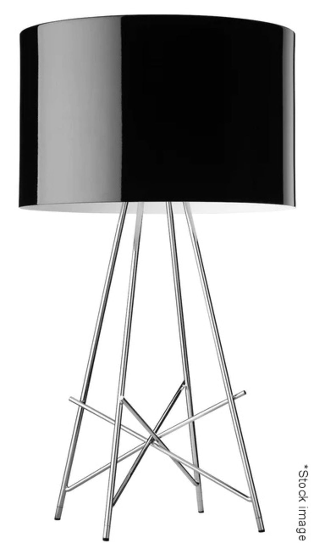 1 x FLOS 'Ray' Designer Table Lamp With Black Shade And Chrome Plated Steel Base - RRP £695.00 - Image 2 of 4