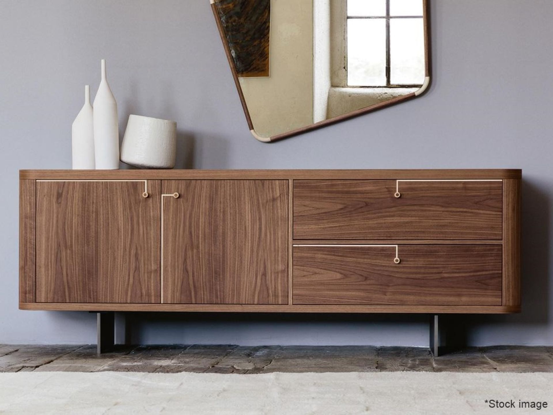 1 x PORADA 'Rondo 1' Solid Canaletto Walnut Designer Sideboard *Stunning Piece* Original RRP £7,176