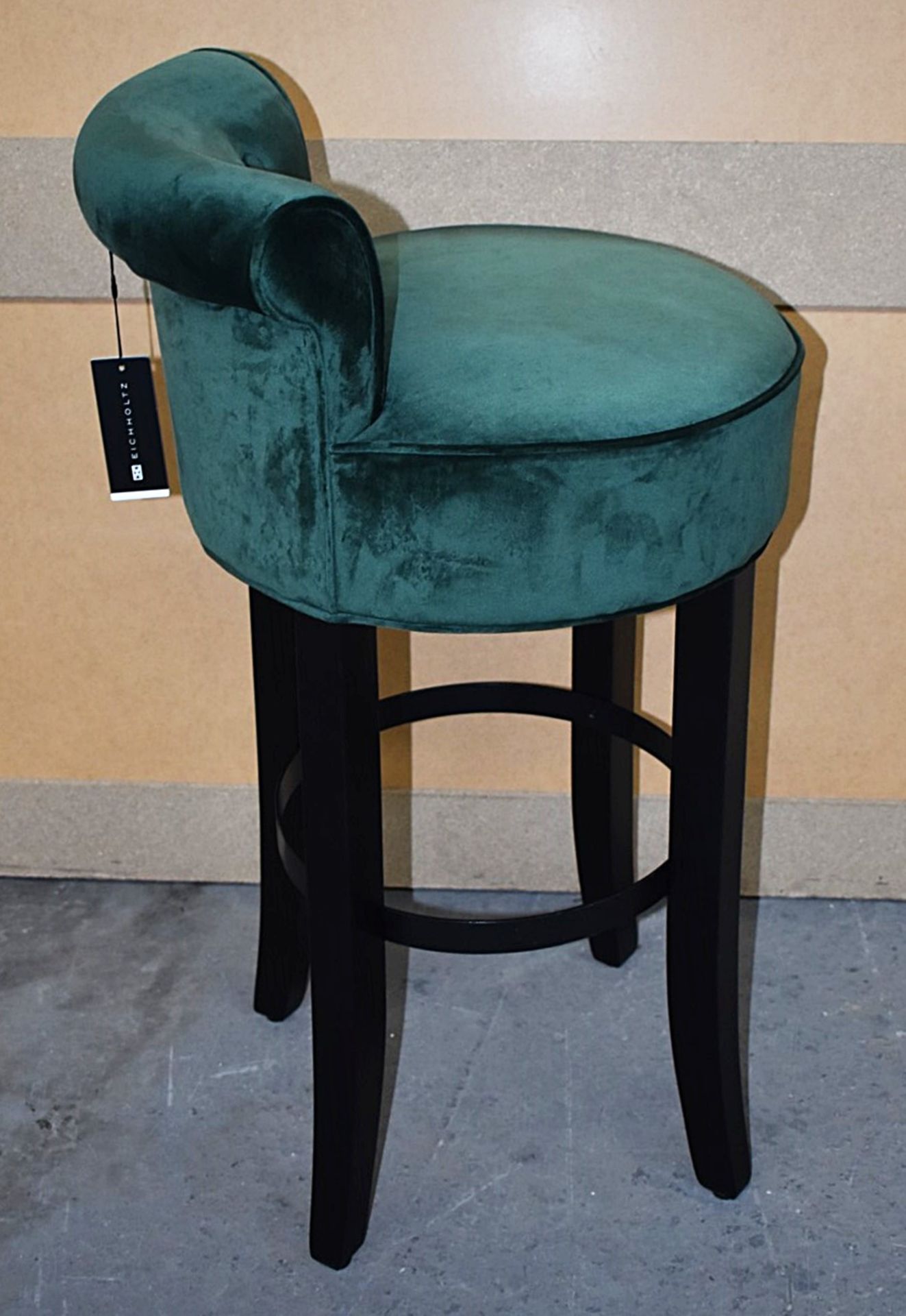 1 x EICHHOLTZ 'Sophia Loren' Bar Stool With Roche Dark Green Velvet Upholstery - RRP £835.00 - Image 2 of 9