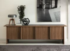 1 x PORADA 'Tamok' Marble-topped 4-Door Canaletta Walnut Sideboard In Wengé - Original Price £10,056