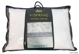 1 x VISPRING Luxury European Duck Feather & Down KINGSIZE Pillow, 90x50cm - Sealed Stock
