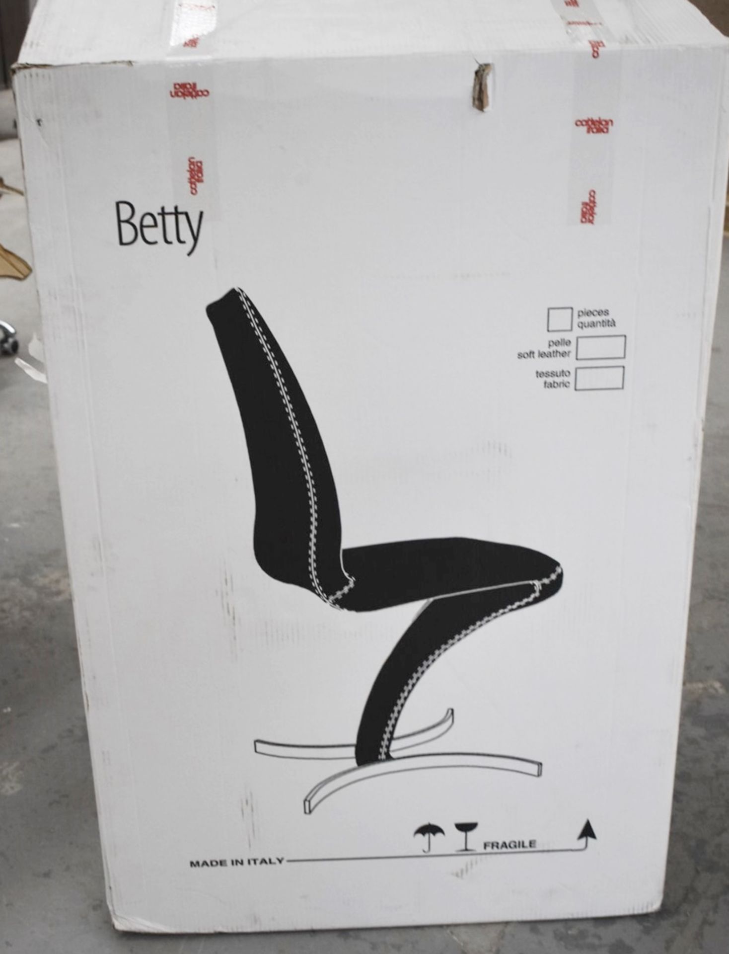 Pair Of CATTELAN ITALIA Luxury Premium Leather Upholstered 'Betty' Dining Chairs - RRP £1,886 - Image 7 of 9