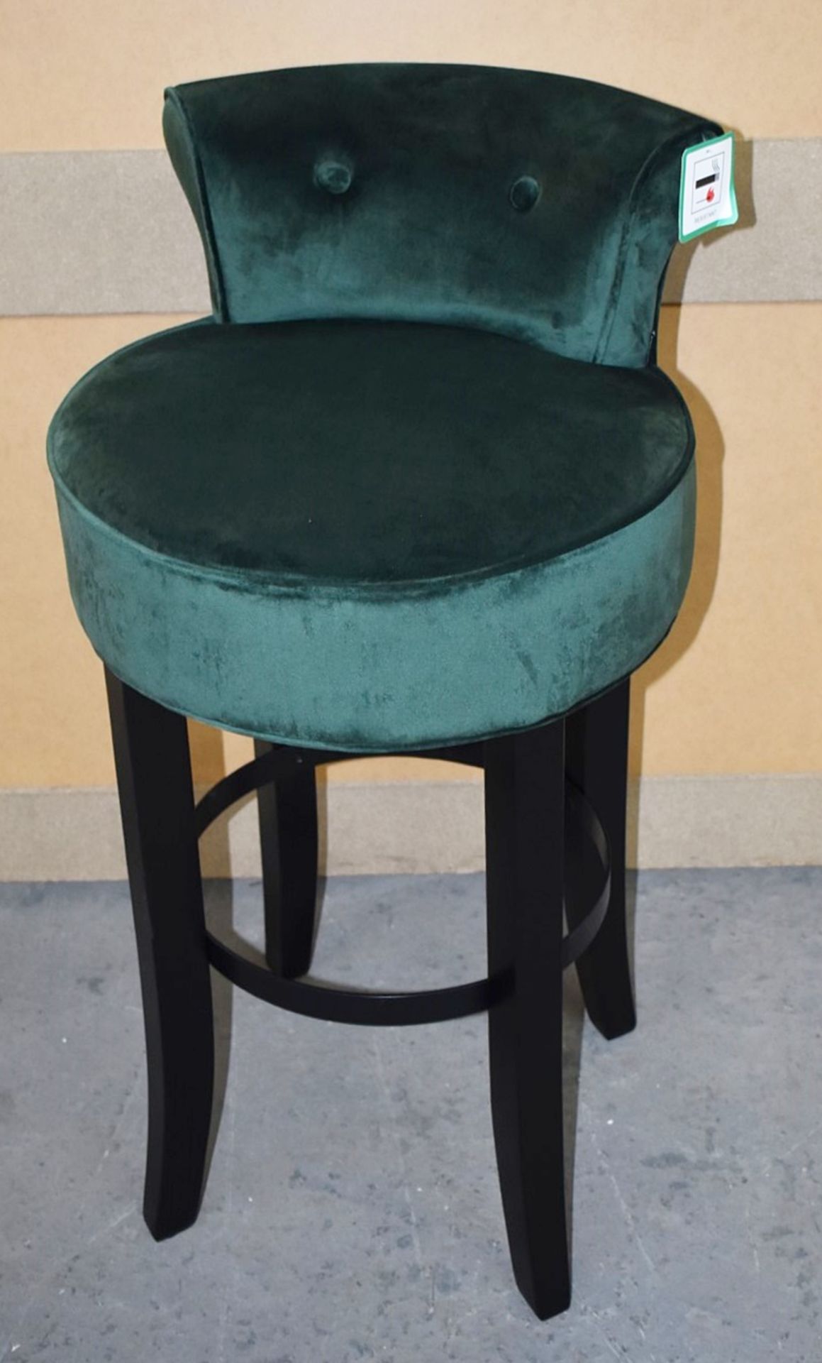 1 x EICHHOLTZ 'Sophia Loren' Bar Stool With Roche Dark Green Velvet Upholstery - RRP £835.00 - Image 5 of 9