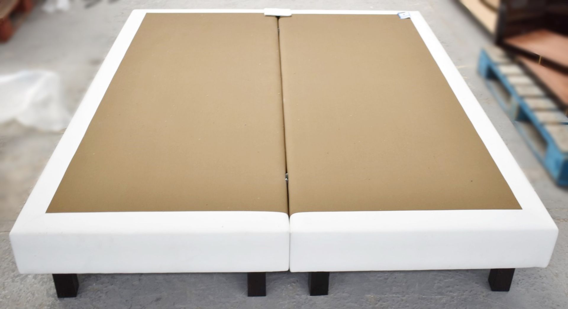 1 x COLUNEX 'Sommier Easy' European King Size Divan Bed Base In Luck White - Dimensions: 160x200cm - Image 2 of 5