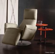 1 x POLTRONA FRAU 'Pillows' Luxury Leather Upholstered Battery Powered Adjustable Armchair -