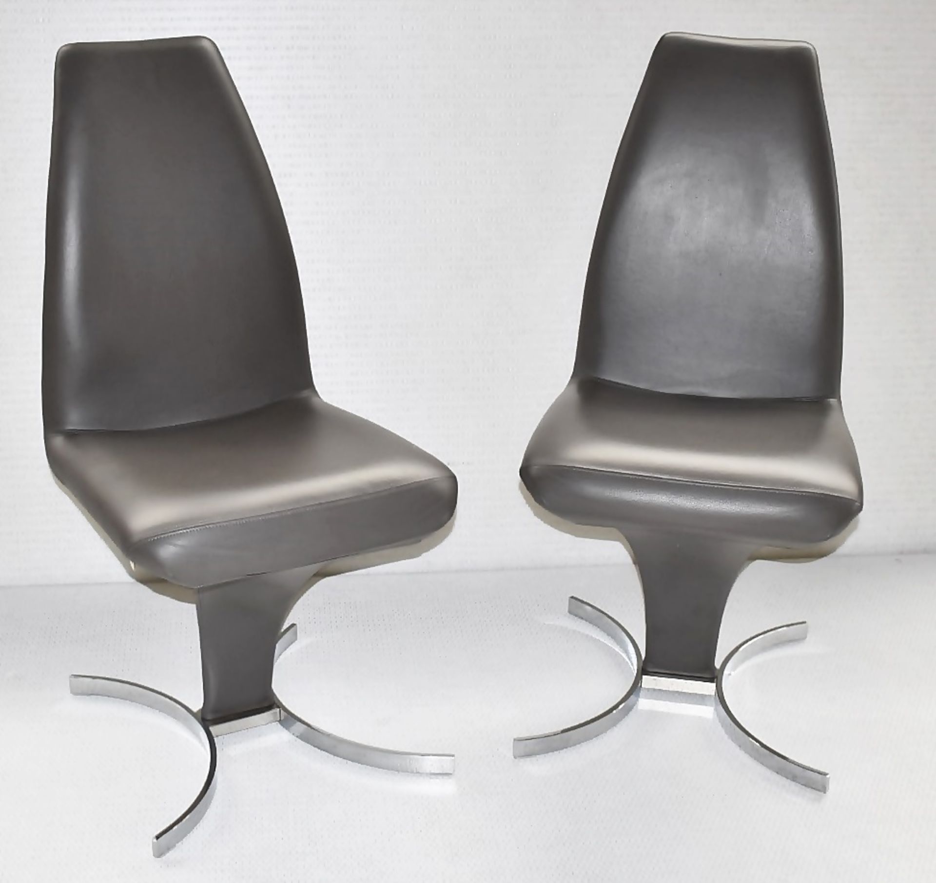 Pair Of CATTELAN ITALIA Luxury Premium Leather Upholstered 'Betty' Dining Chairs - RRP £1,886 - Image 4 of 9
