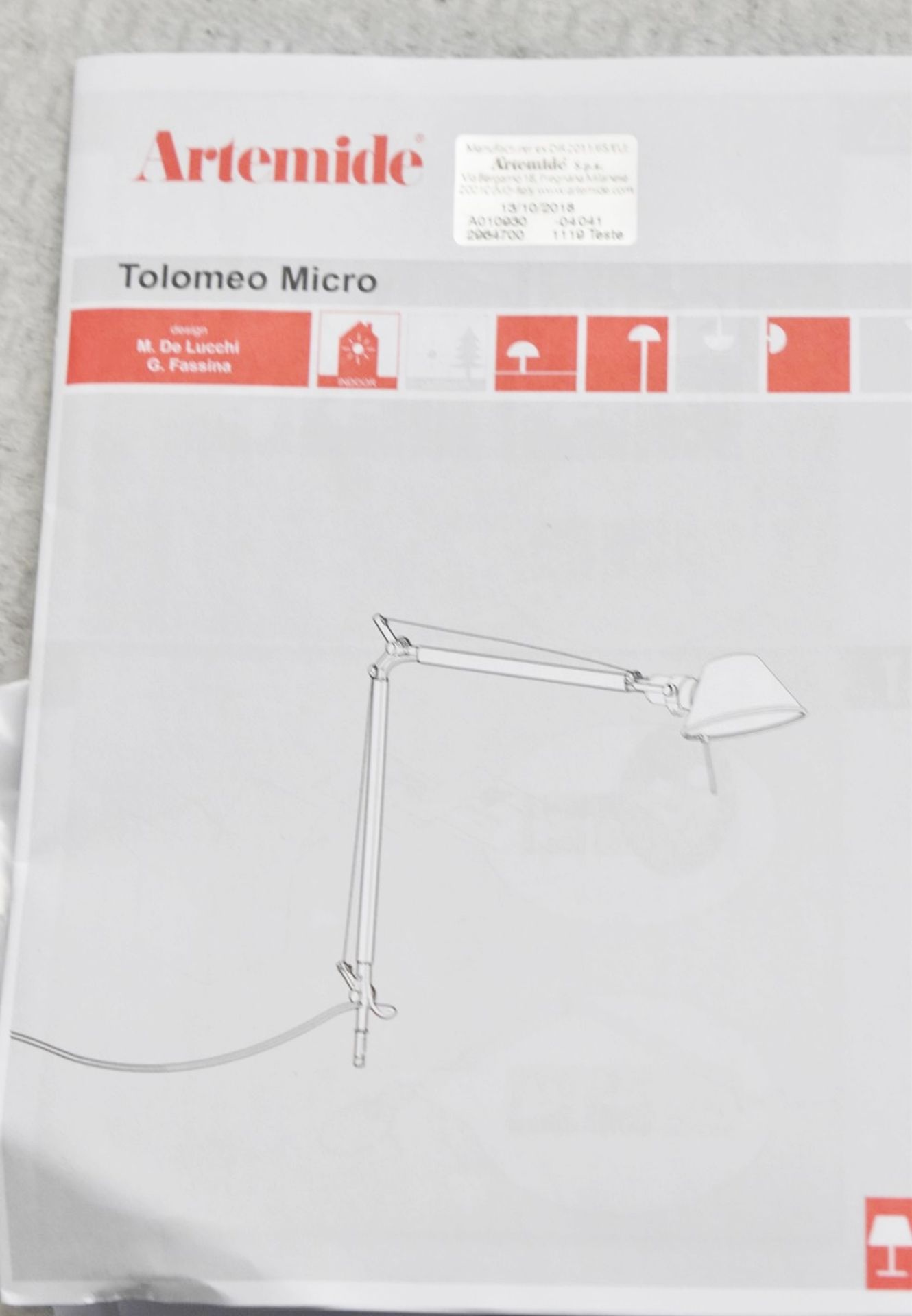 1 x ARTEMIDE Tolomeo Micro Table Mounted Lamp In Black, 240V - Original RRP £154.00 - Image 2 of 8