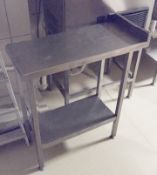 1 x Narrow Stainless Steel Prep Table With Upstand and Undershelf - Ref: GEN729 WH2 - CL811 BEL