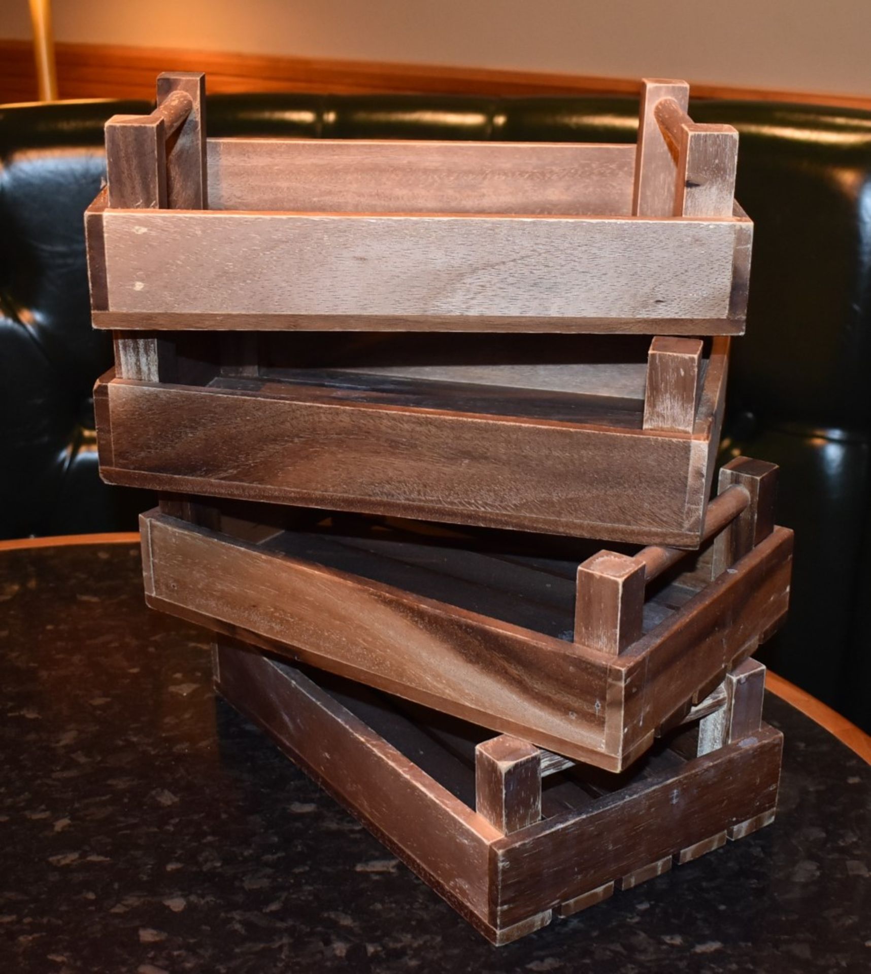13 x Wooden Condiment Table Caddies With Handles  - Dimensions: W33 x D20 x H10cm - From a Popular - Image 4 of 4
