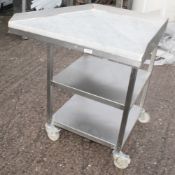 1 x Commercial Corner Prep Unit With Marbled Top, Undershelf And Upstand