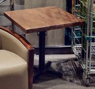 6 x Square Restaurant Bistro Tables With Wooden Tops And Cast Iron Bases - Ref: GEN785 WH2 - CL811