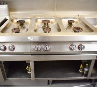 2 x Angelo Po 2 Burner and 4 Burner Gas Cooking Units on Stands - Missing Cast Iron Pan Supports