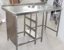 1 x Stainless Steel Commercial Prep With Tap, Upstand And Tray Rack - Ref: GEN559 WH2 - CL802 UX -