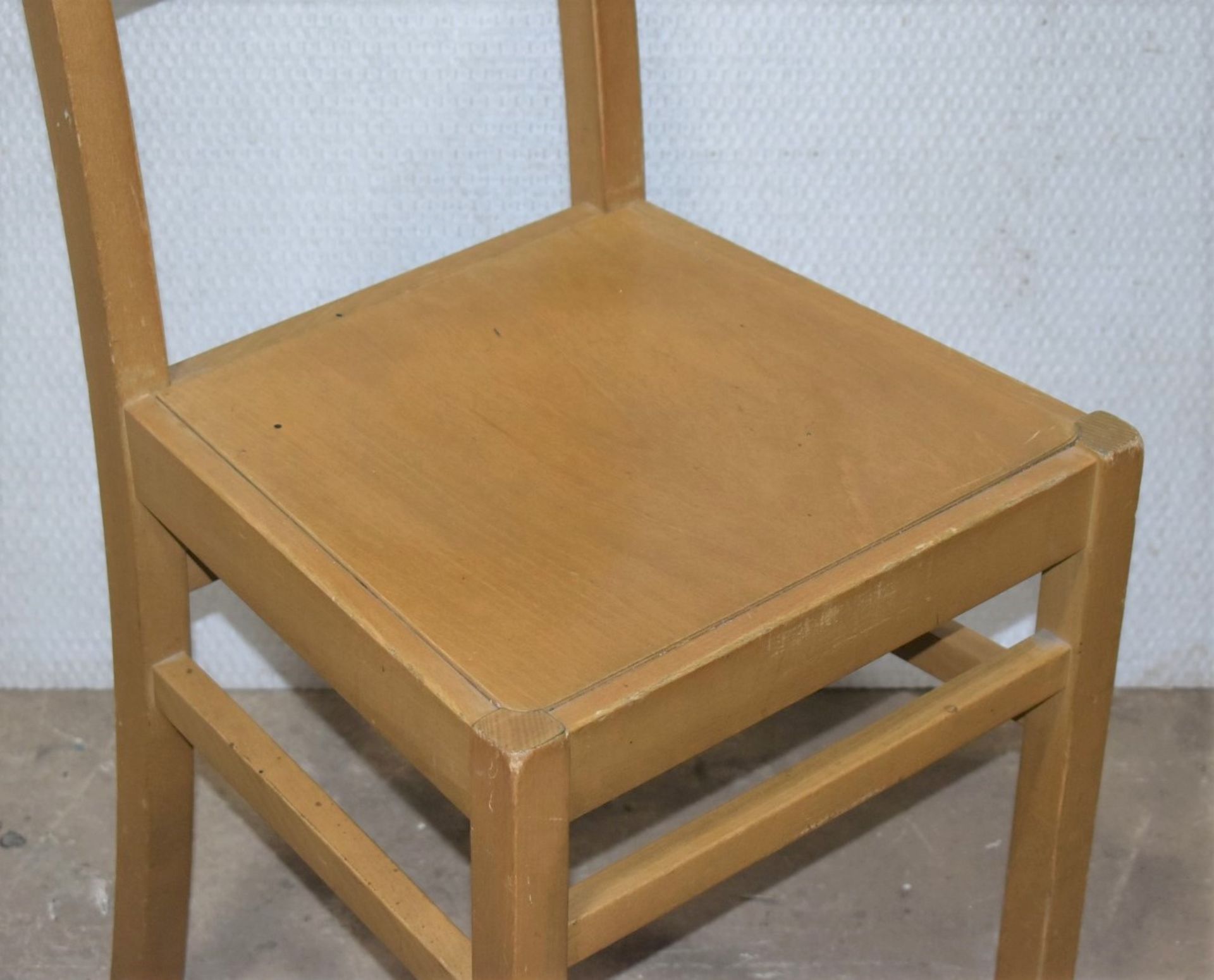 8 x Restaurant Dining Chairs With a Light Wood Finish - Image 4 of 5