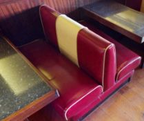1 x Assorted Lot of Booth Seating and Tables - Seats Upto 16 Persons - 1950's Retro American Diner