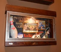 1 x Americana Wall Mounted Illuminated Display Case - RENO TENPIN BOWLING - American Themed Showcase