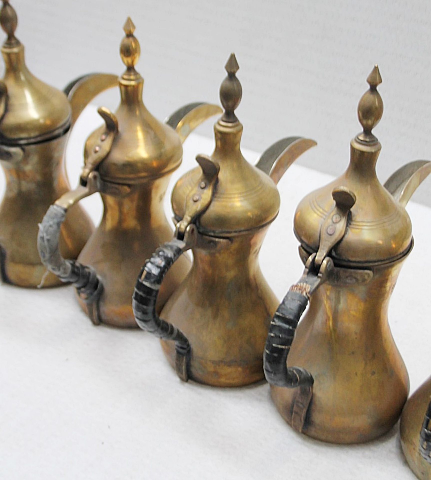 5 x Vintage Brass Arabic Dallah Coffee Pots - Recently Removed From A Well-known London Department - Image 3 of 5
