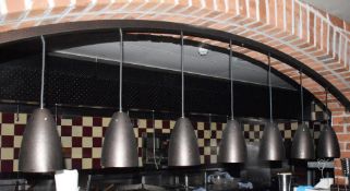7 x Food Warming Heat Lamps For Passthrough Server Areas - 7 Lamps With a Curved Mounting